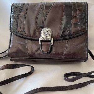Brighton crocodile leather crossbody purse